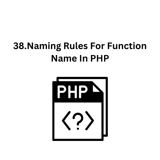 38.Naming Rules For Function Name In PHP